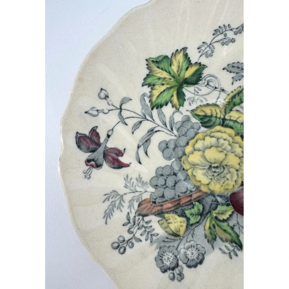 Royal Doulton Kirkwood D5750 England Fruit Floral Plate Vintage